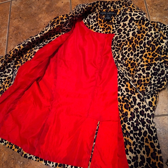 Vintage Women's Larry Levine Leopard Print L/S Fitted Blazer, Size 6 - Picture 4 of 5
